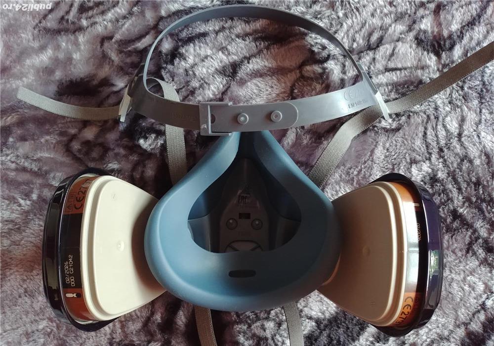 Masca de vopsit 3M Premium 7500 series - custom painted bluish black - toate filtrele noi - masura M