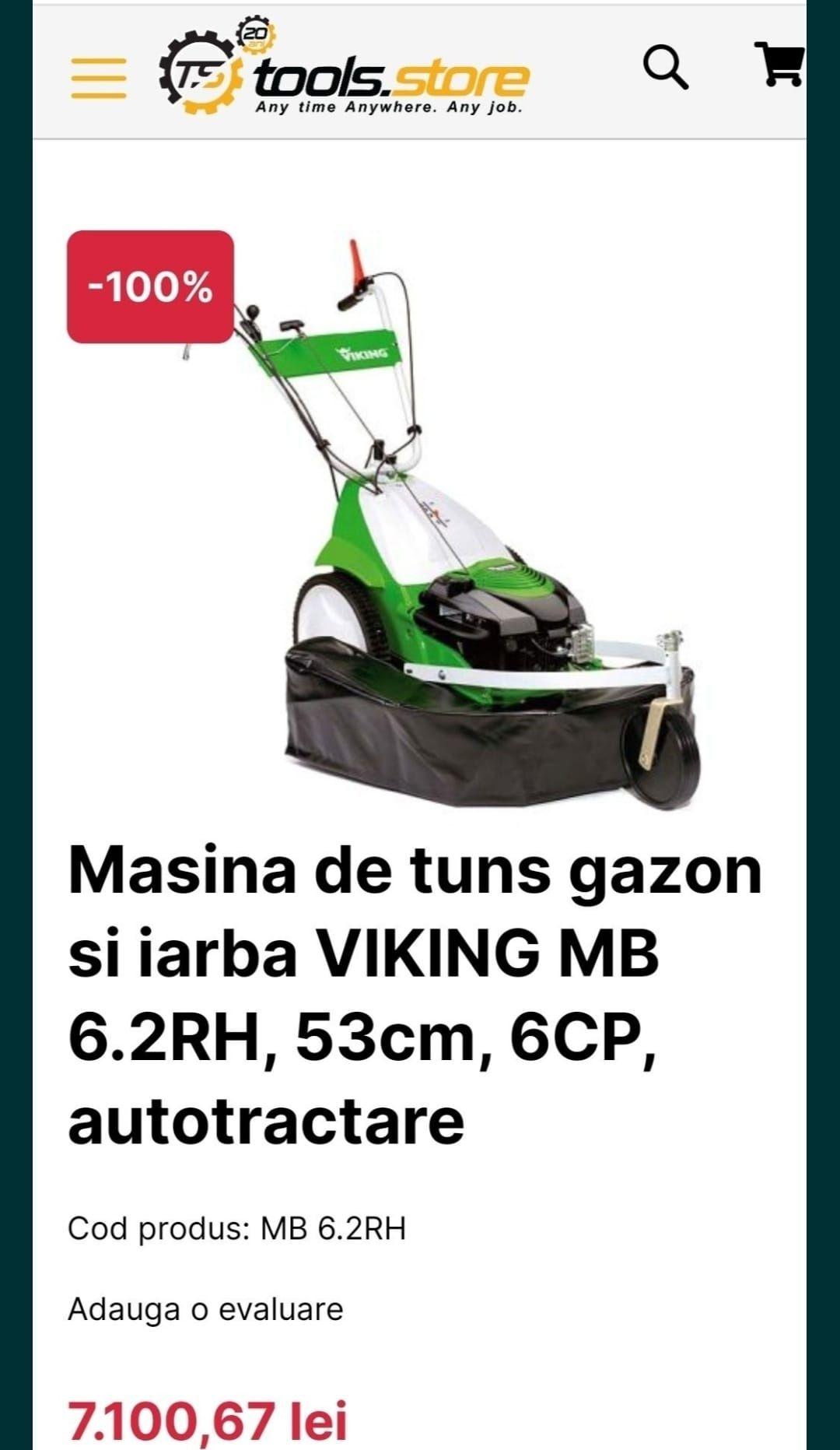 Mașina tuns iarba înaltă gazon Viking MB 6Cp