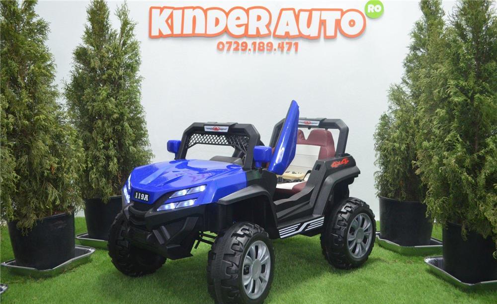 Masinuta electrica pentru copii BJF-119A 4x4 cu Scaun tapitat #Albastru