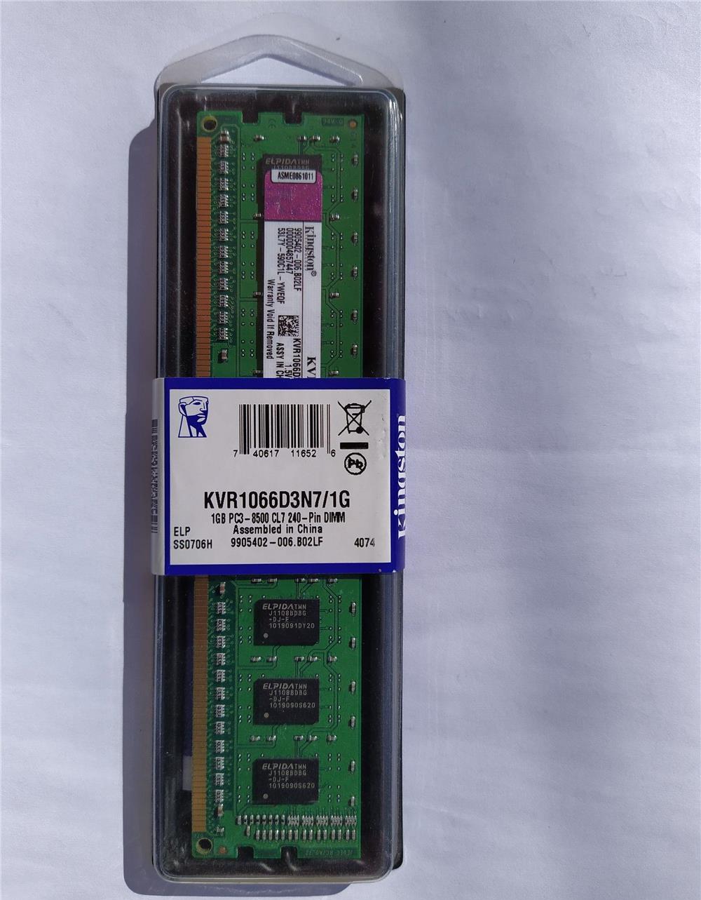 memorie 1GB DDR3 1066 Kingston KVR106603N7/1G PC3-8500 CL7 240 - Pin DIMM 1.5v