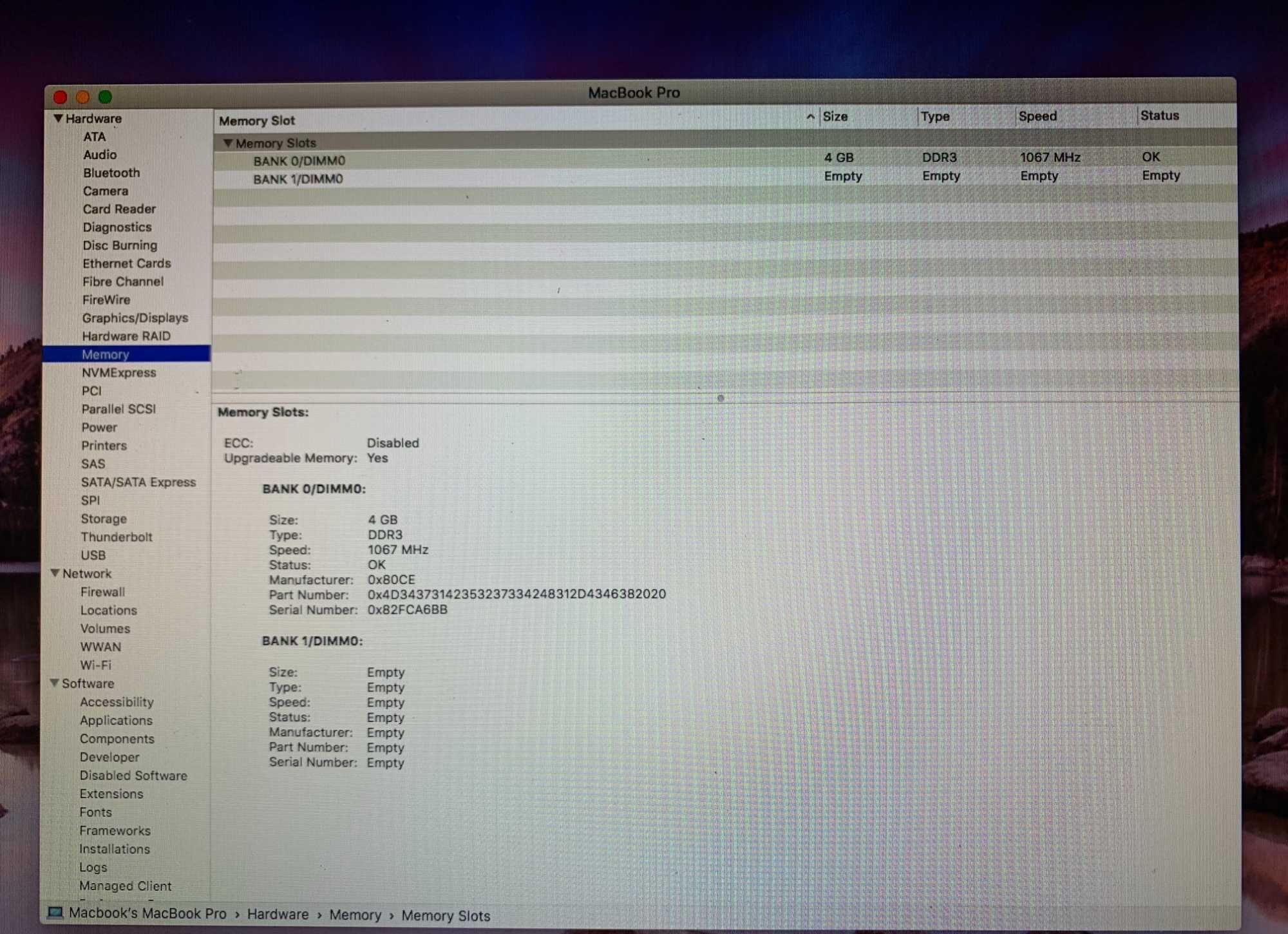 Memorie laptop RAM Samsung 4GB 1066 MHz PC3-8500 DDR3