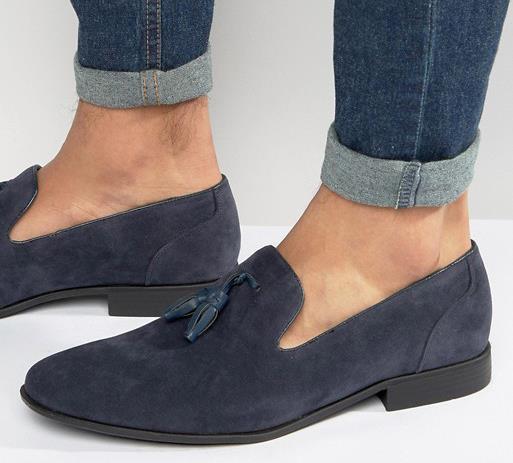 Mocasini cu ciucure ASOS, culoare Bleumarin, masura 43