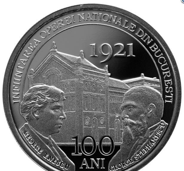 Moneda Argint 100 de ani de la înființarea Operei Naționale din Bucuresti
