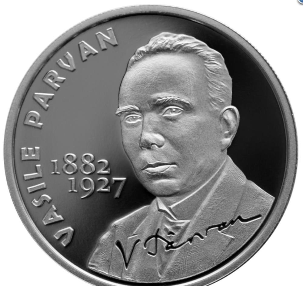 Moneda argint 140 de ani de la nașterea lui Vasile Pârvan