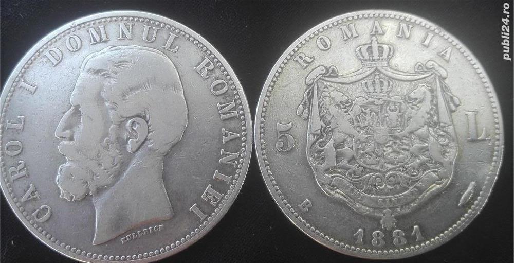 Monede argint 5 lei 1881