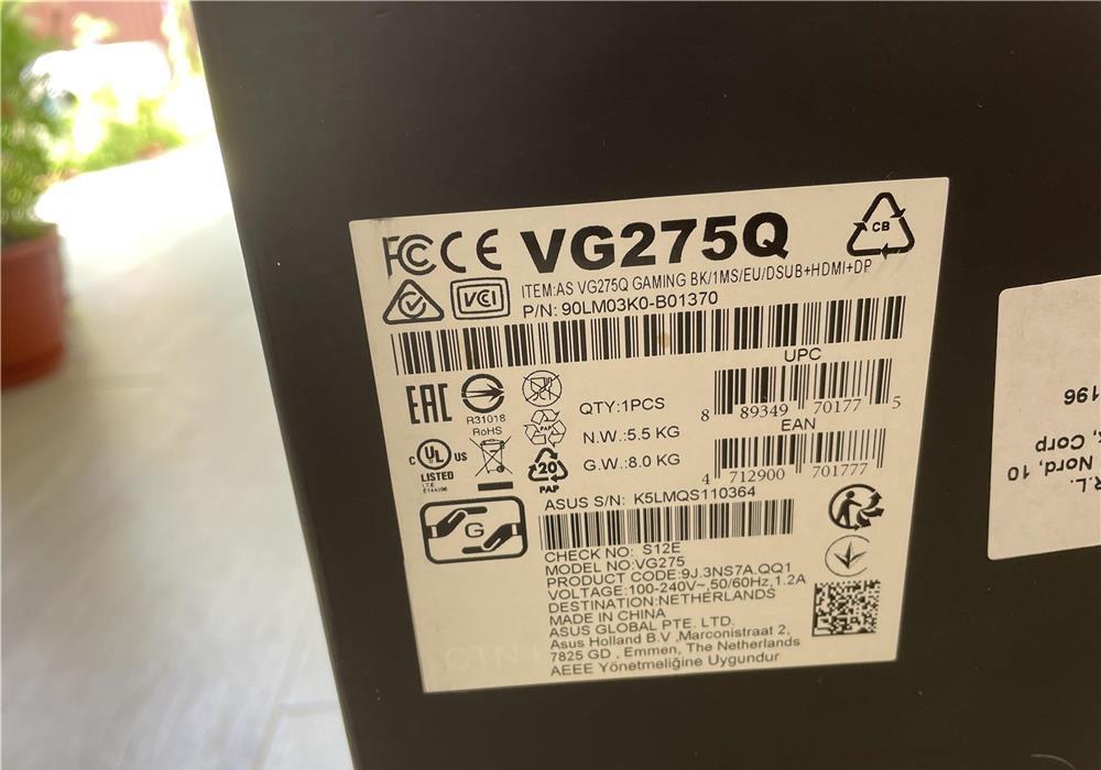 Monitor gaming 27 inch - ASUS VG275Q/compatibil consola PS/1 ms -