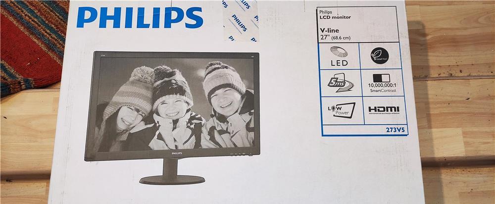 Monitor LED Philips 27",Wide,Full HD,DVI,HDMI, VGA, Negru, 273V5