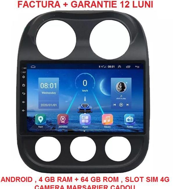 Navigatie Jeep Compass ( 2006 - 2016 ) 4 GB RAM , Slot Sim 4G Carplay
