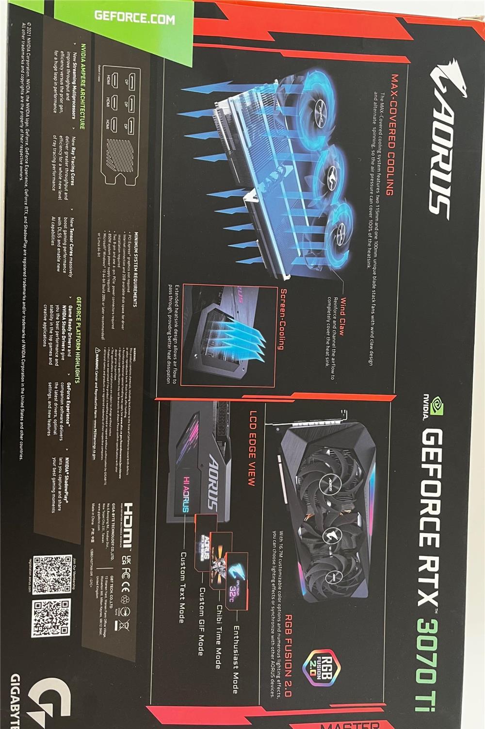 Nvidia GeForce RTX 3070ti Aourus Master