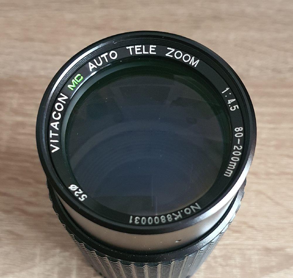 obiectiv Vitacon MC AUTO TELE ZOOM 80-200mm f4.5 (Olympus OM), optional adaptor OM-EOS