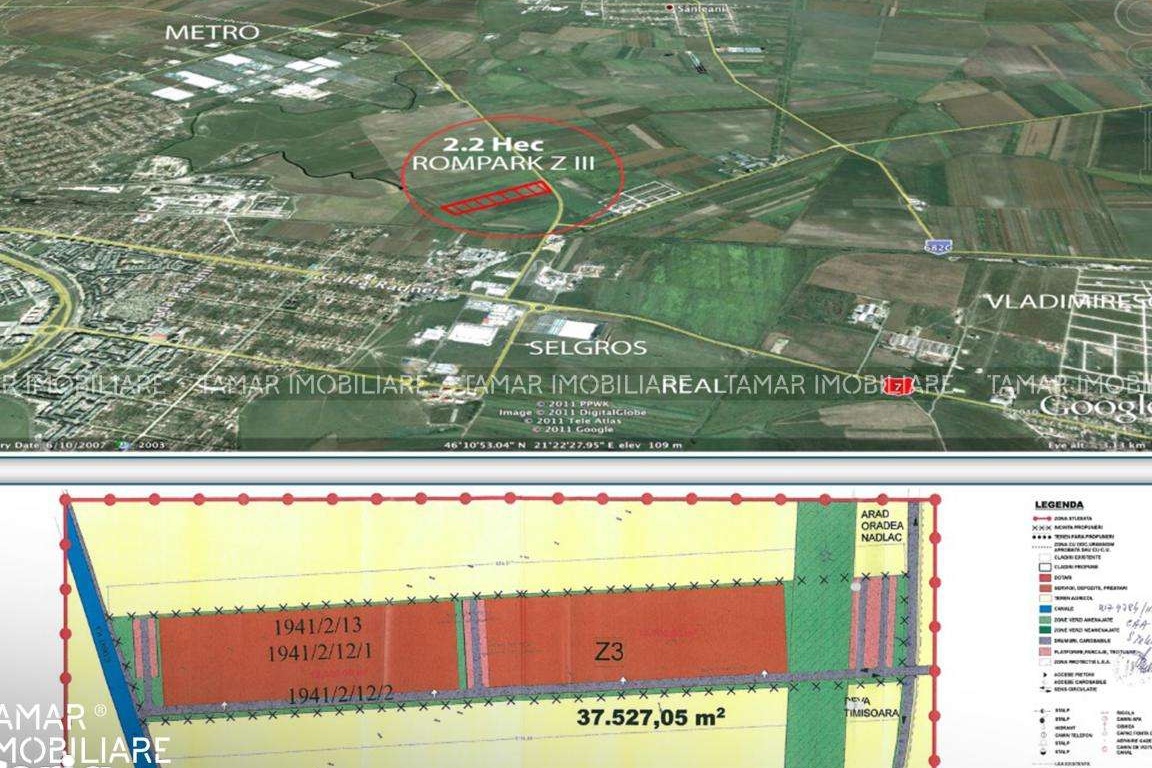 !!! OCAZIE Vand Teren Intravilan 2,2 Hectare in Arad Centura Nord !!!