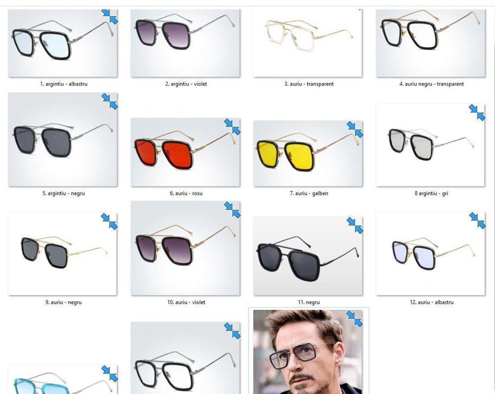 Ochelari de soare Tony Stark - Iron Man - Avenegers - Albastri