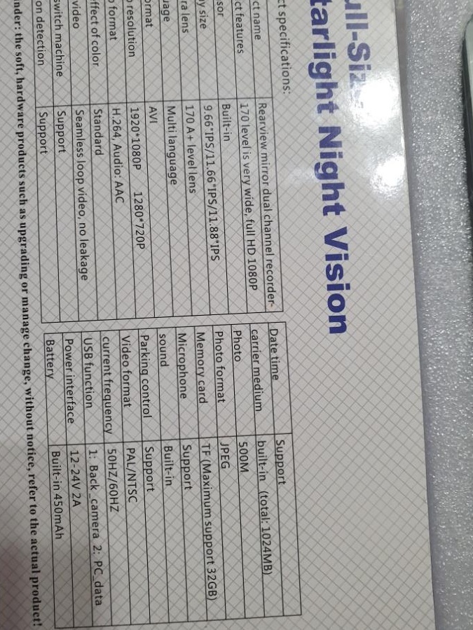 OGLINDA AUTO  cu camere fata spate