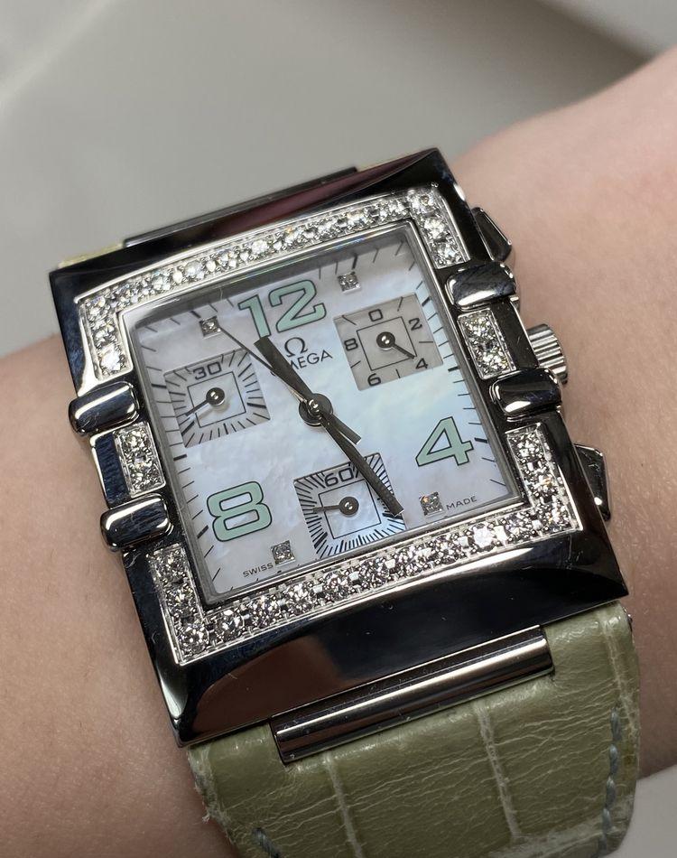 Omega Constelation Quadra otel-diamante -cadran Perla OCAZIE