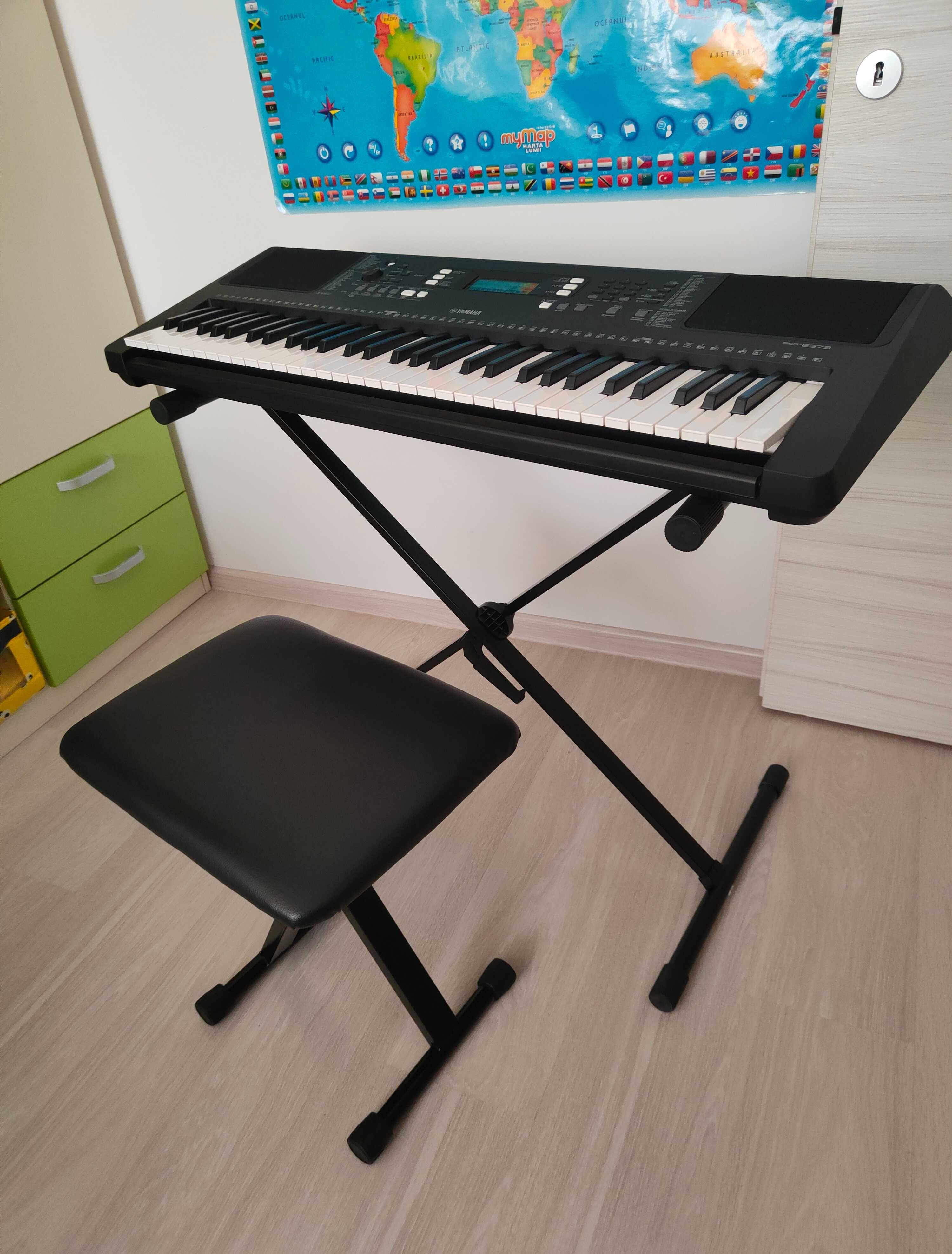 Orga YAMAHA PSR-E373 plus suport susținere și scaun