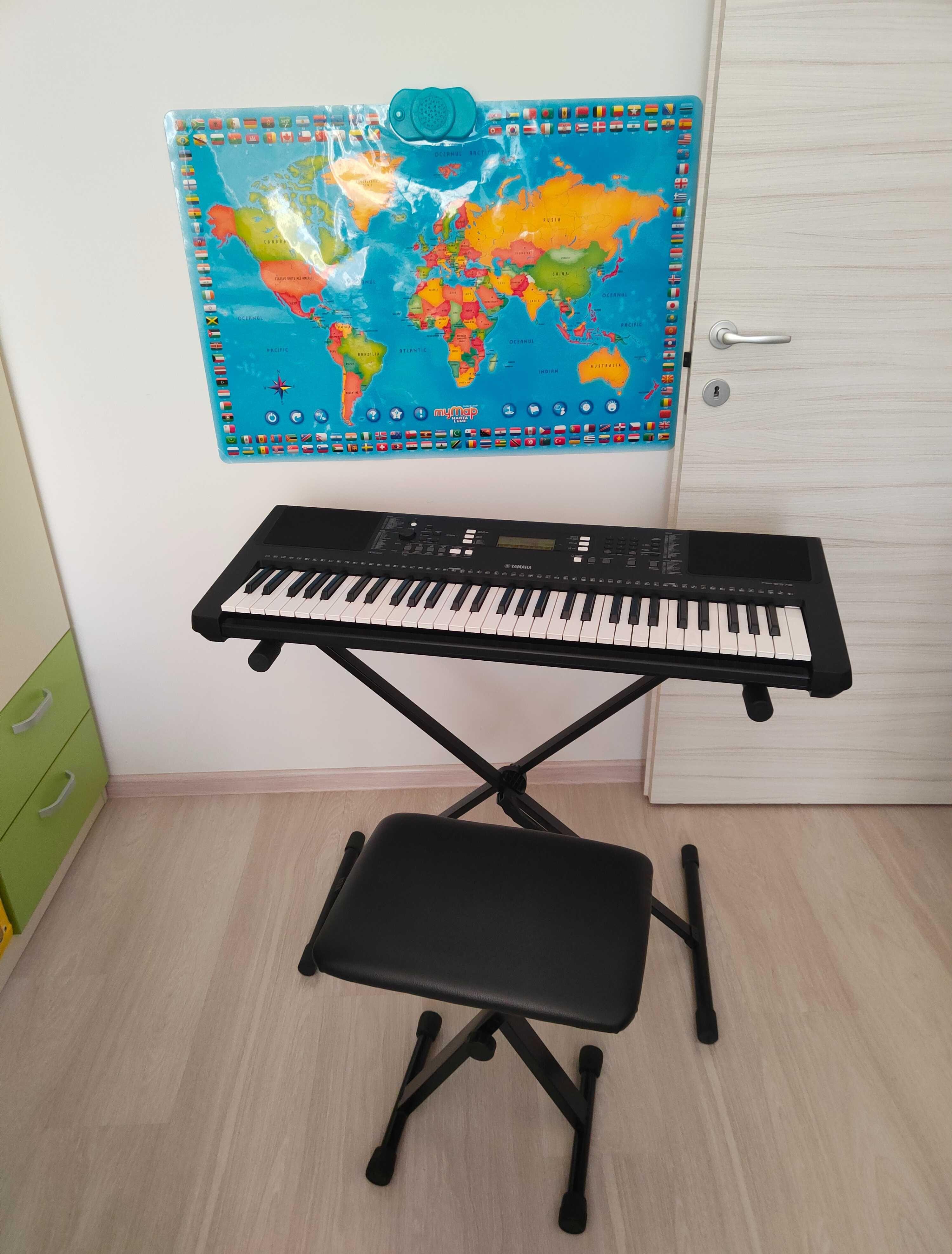 Orga YAMAHA PSR-E373 plus suport susținere și scaun