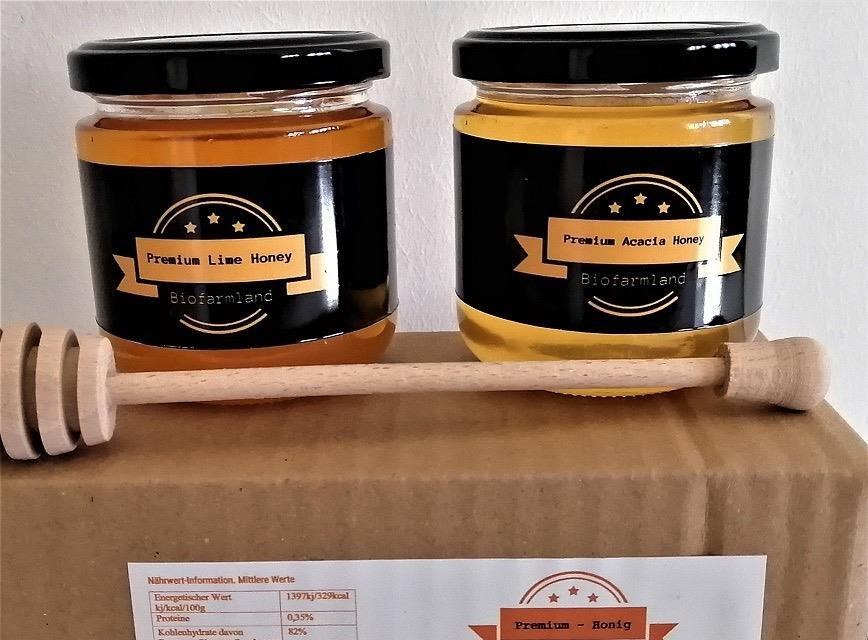 Pachet Miere Premium 2 cutii x 2 sortimente , Tei + Salcam si Tei + Poliflora