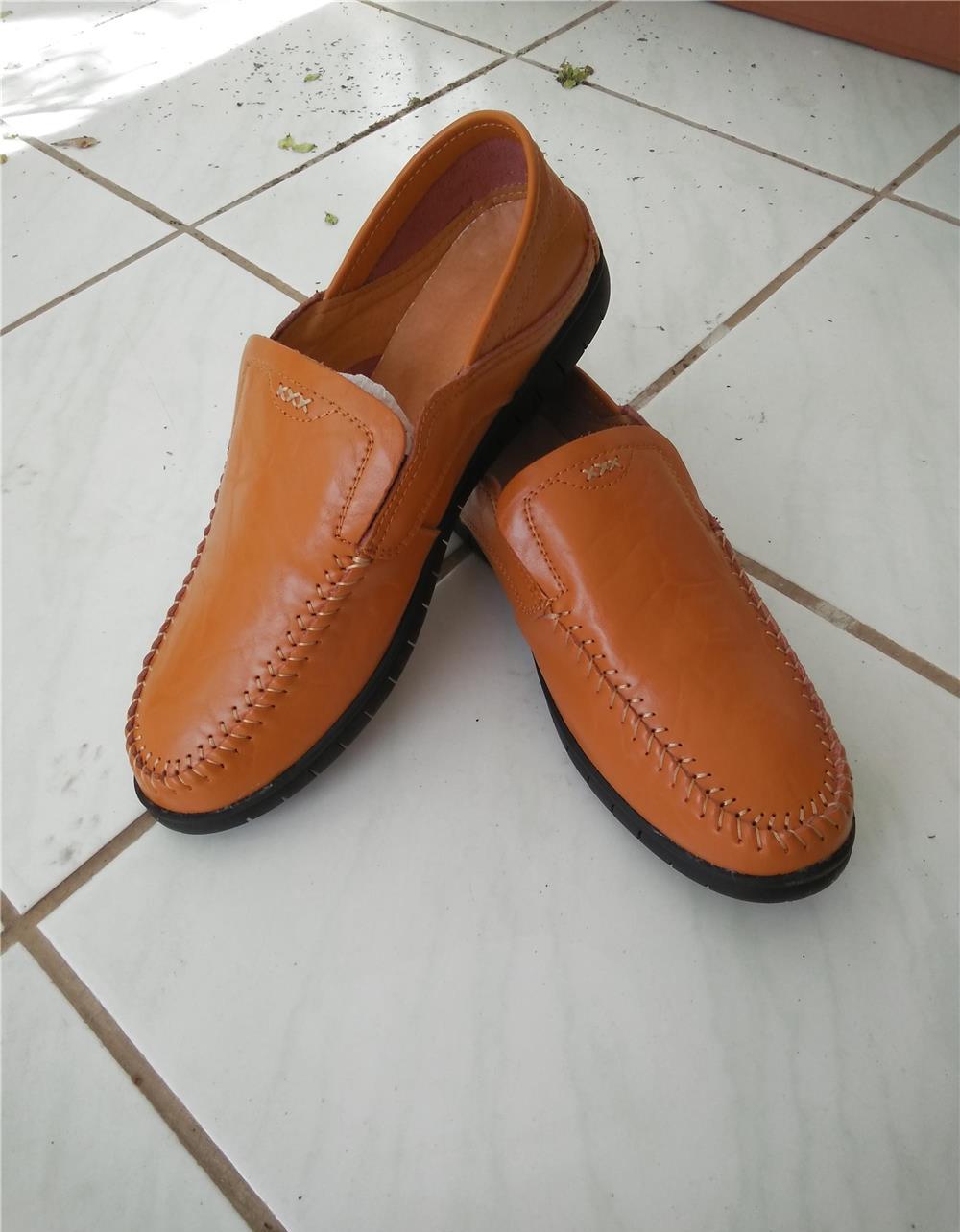 Pantofi mocasini noi piele naturala light Brown 43