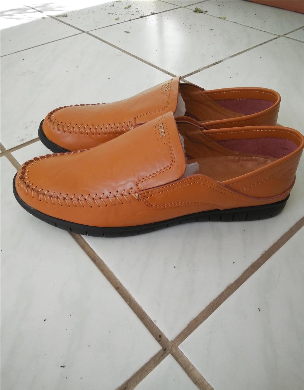 Pantofi mocasini noi piele naturala light Brown 43