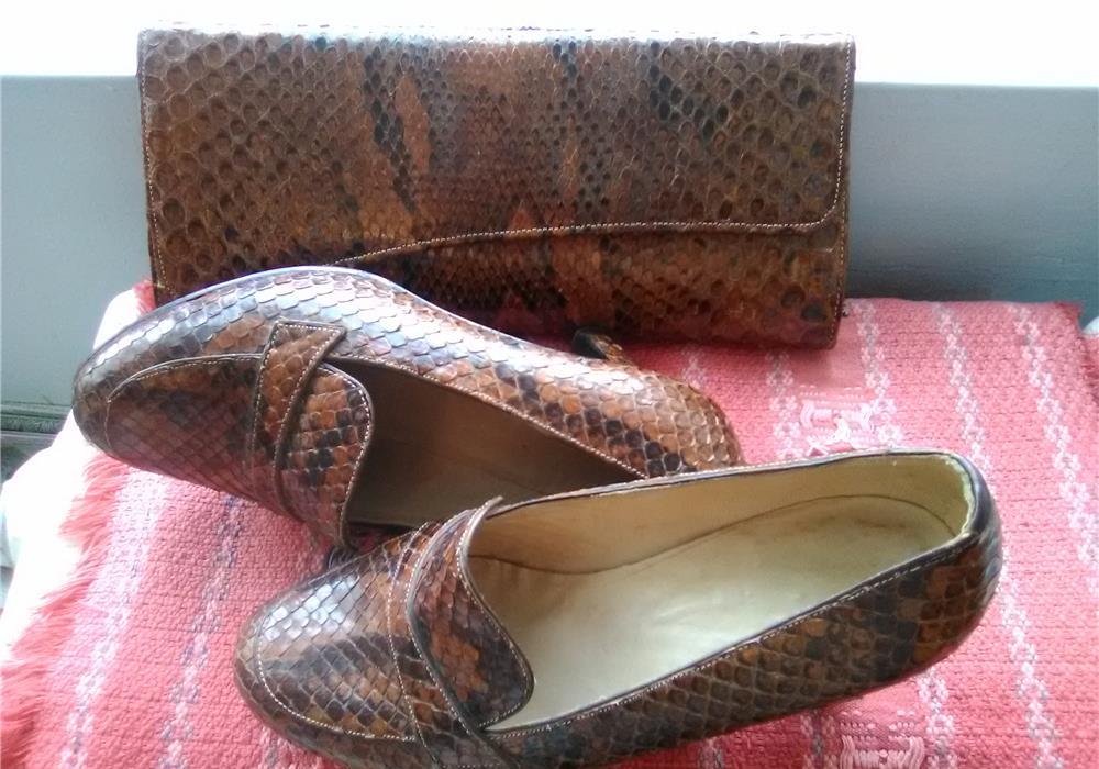 Pantofi si geanta set (piele sarpe)