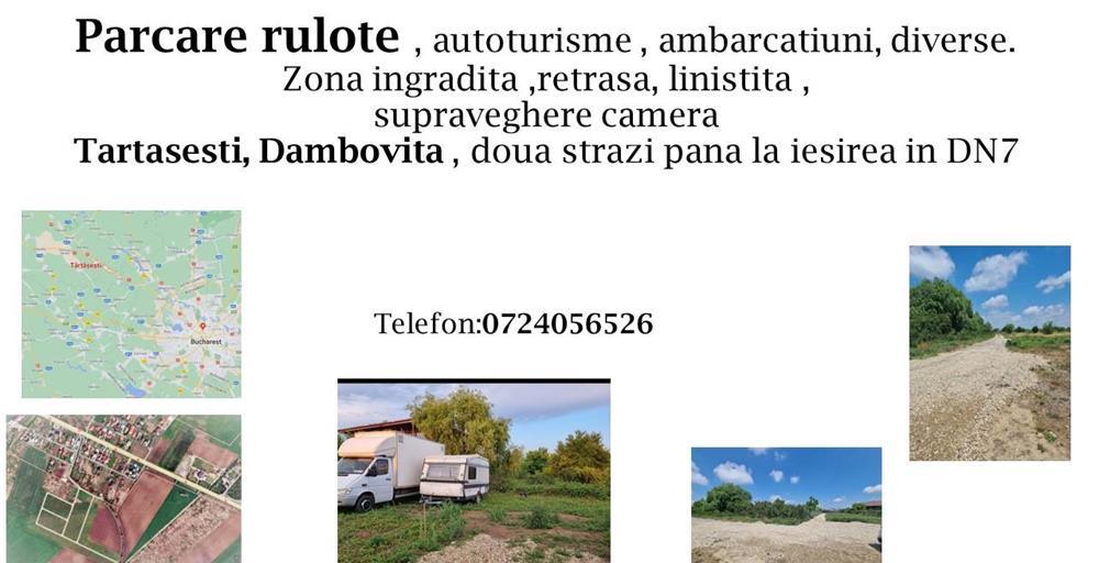 Parcare rulote , autoturisme, ambarcatiuni