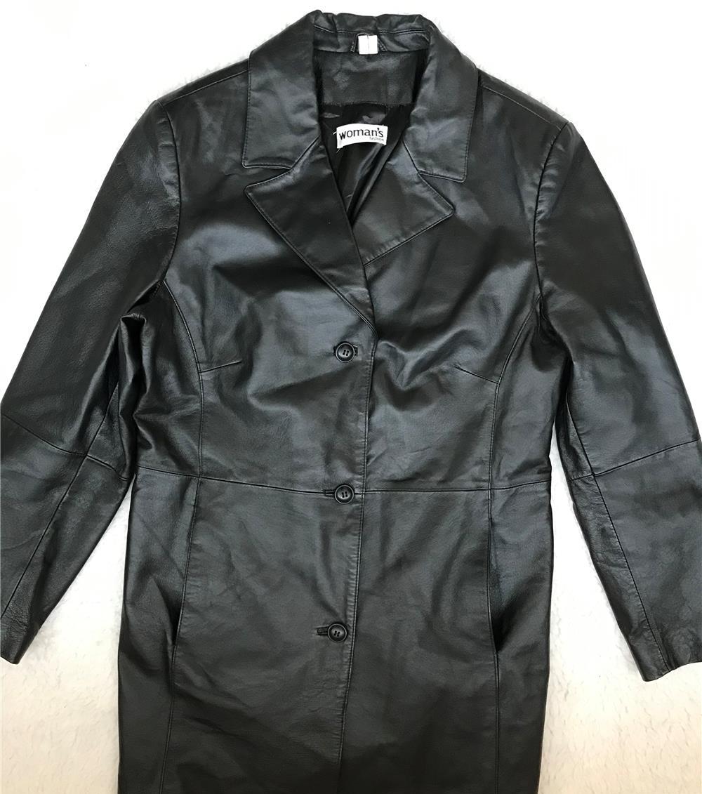 Pardesiu negru sacou lung dama piele naturala miel fina tip manusa 3 buzunare casual elegant haina
