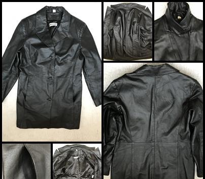Pardesiu negru sacou lung dama piele naturala miel fina tip manusa 3 buzunare casual elegant haina