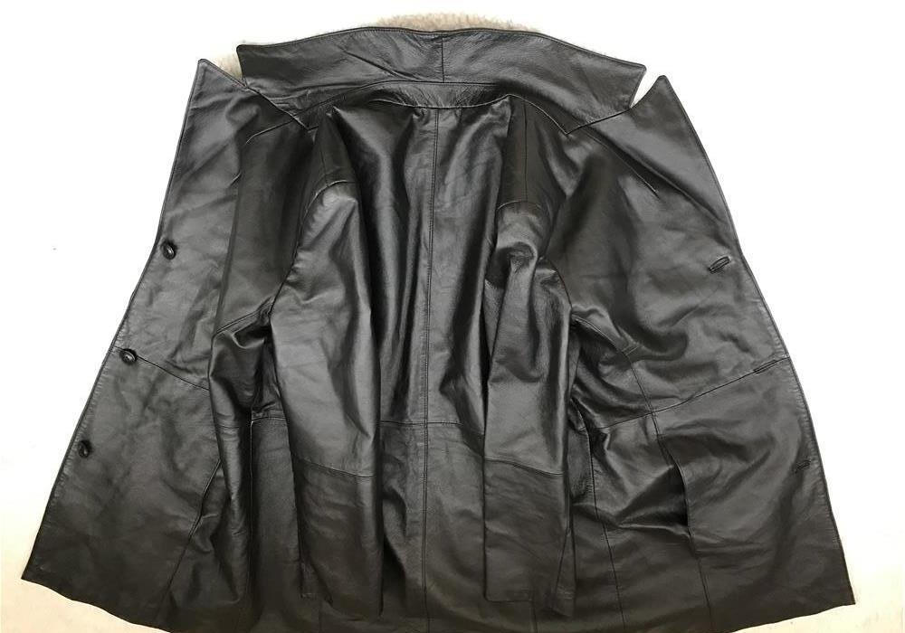 Pardesiu negru sacou lung dama piele naturala miel fina tip manusa 3 buzunare casual elegant haina