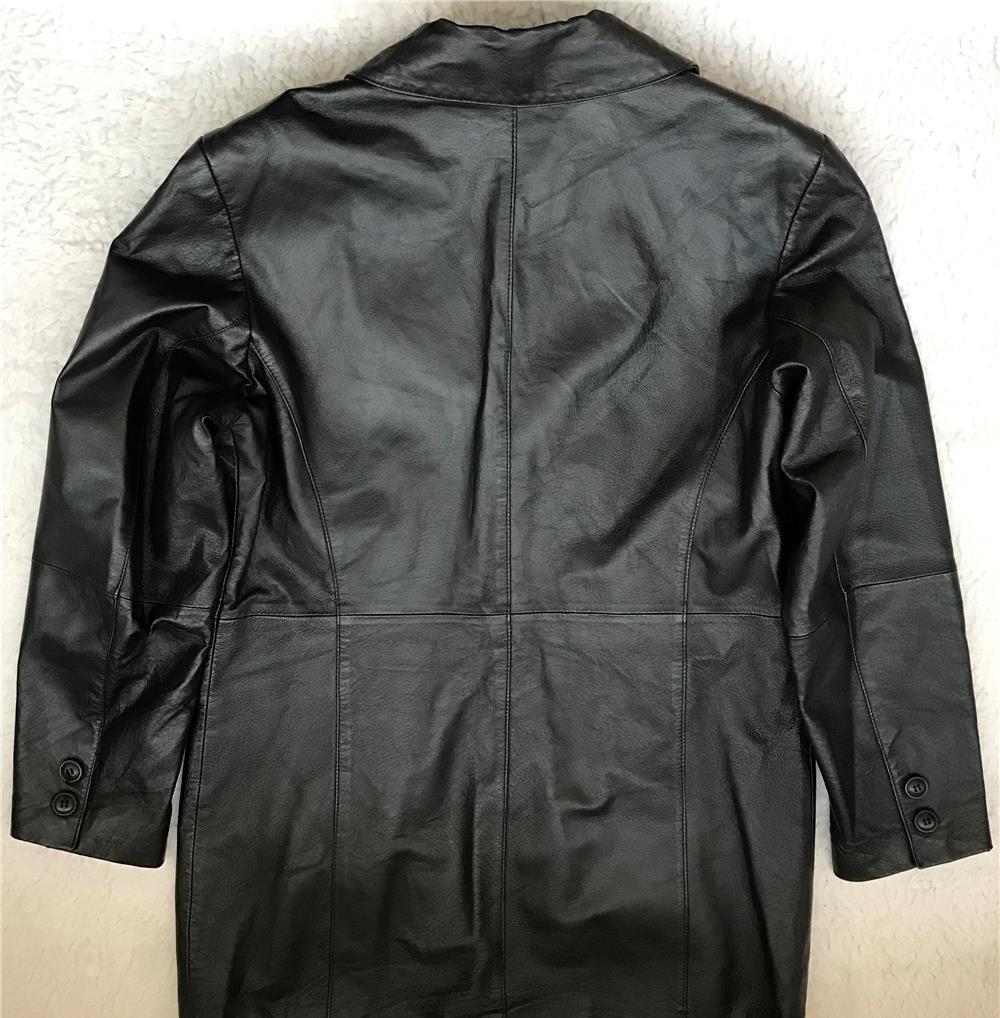 Pardesiu negru sacou lung dama piele naturala miel fina tip manusa 3 buzunare casual elegant haina