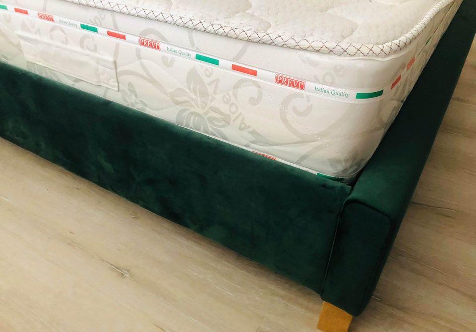 Pat dublu VERDE cu saltea memorie