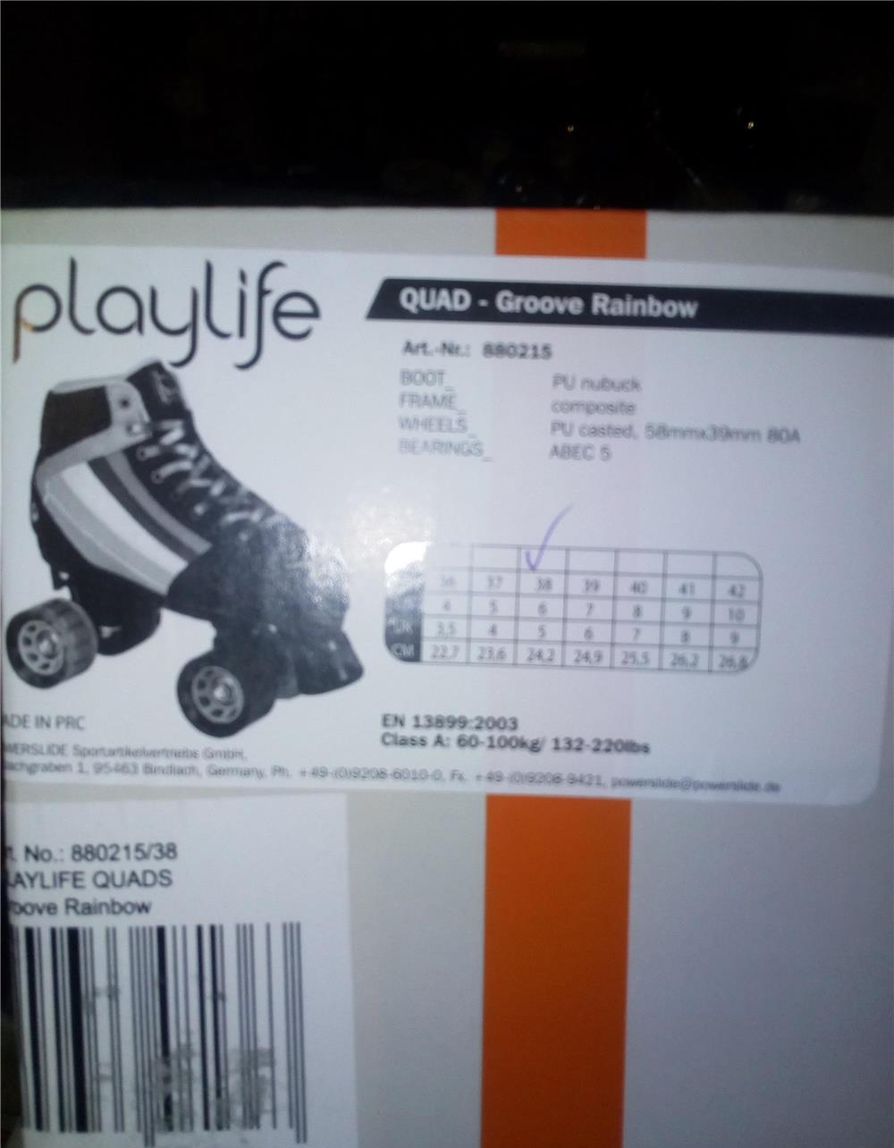 Patine cu rotile - role NOI, Powerslide Playlife Groove Rainbow, marimea 38