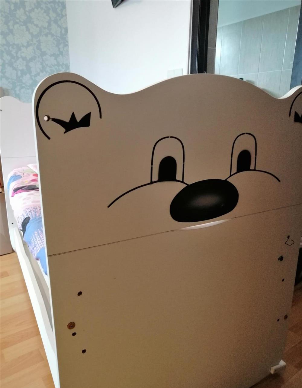 Patut din lemn pentru copii cu saltea 120 x 60 cm Teddy
