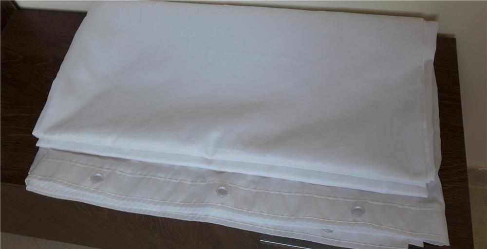 Perdea baie alba 178x200 cm cu accesorii de prindere