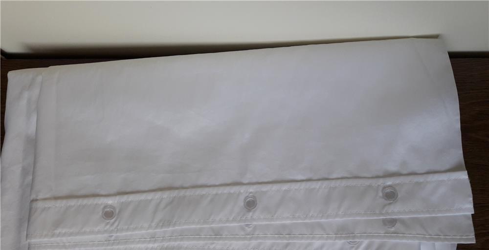 Perdea baie alba 178x200 cm cu accesorii de prindere
