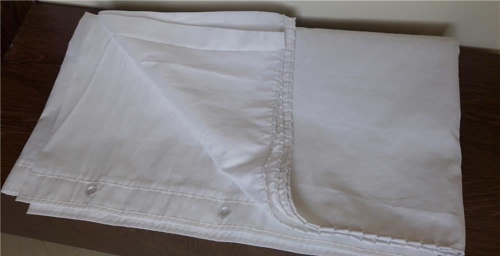Perdea baie alba 178x200 cm cu accesorii de prindere