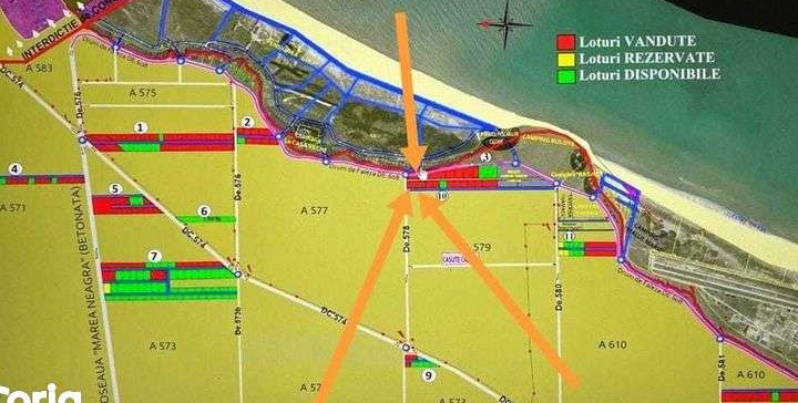 Plaja Corbu - teren intravilan în spate la "Un Bar"
