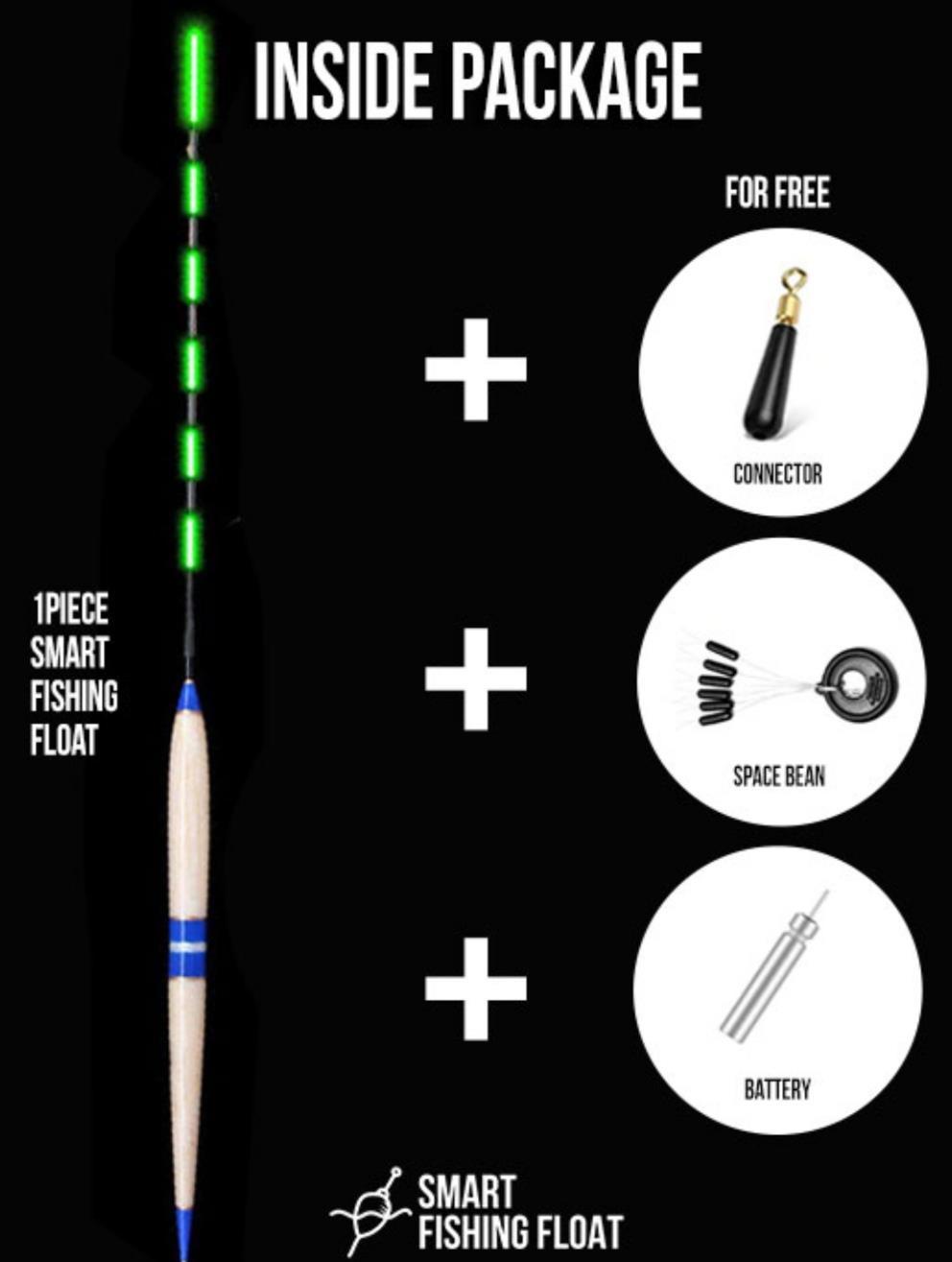 Pluta pescuit led smart cu senzor de gravitatie ,culoare interschimbabila din verde in rosu
