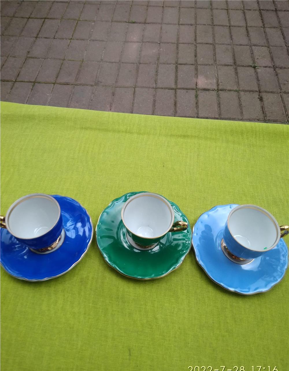 Portelan Bavaria, Bareuther, lot de 3 cesti de cafea