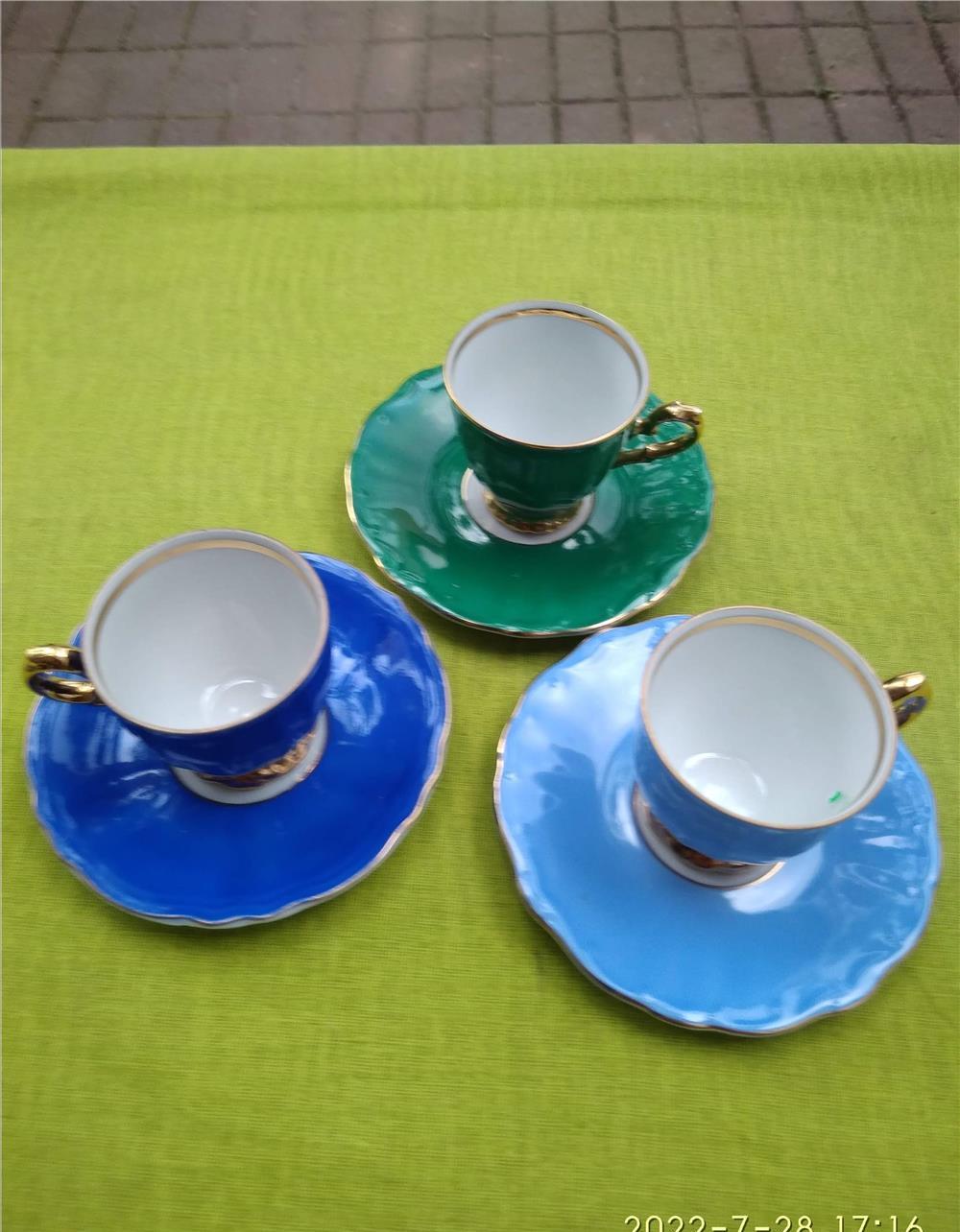 Portelan Bavaria, Bareuther, lot de 3 cesti de cafea