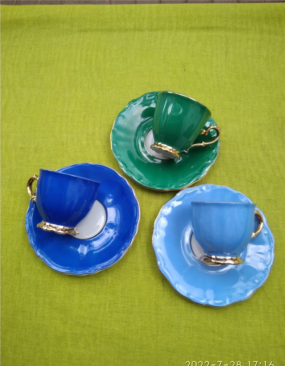 Portelan Bavaria, Bareuther, lot de 3 cesti de cafea