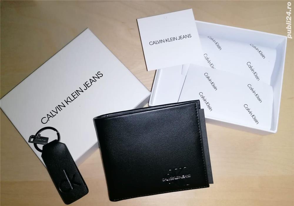 Portofel CK Calvin Klein Jeans ORIGINAL piele FULLGRAIN barbat +CADOU!