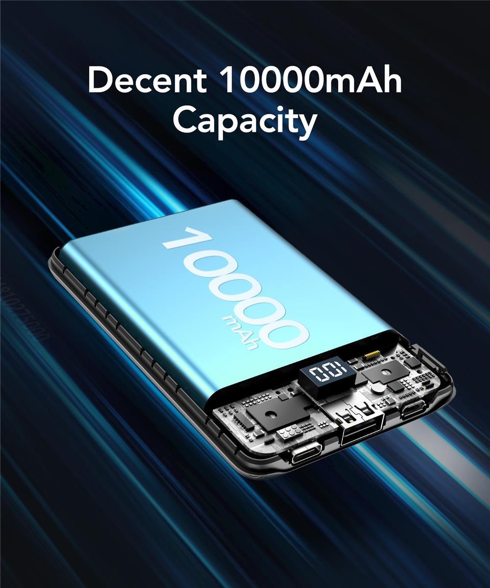 Power Bank Veger S11, 10000mAh, Display LED, Fast-Charge, Negru C727