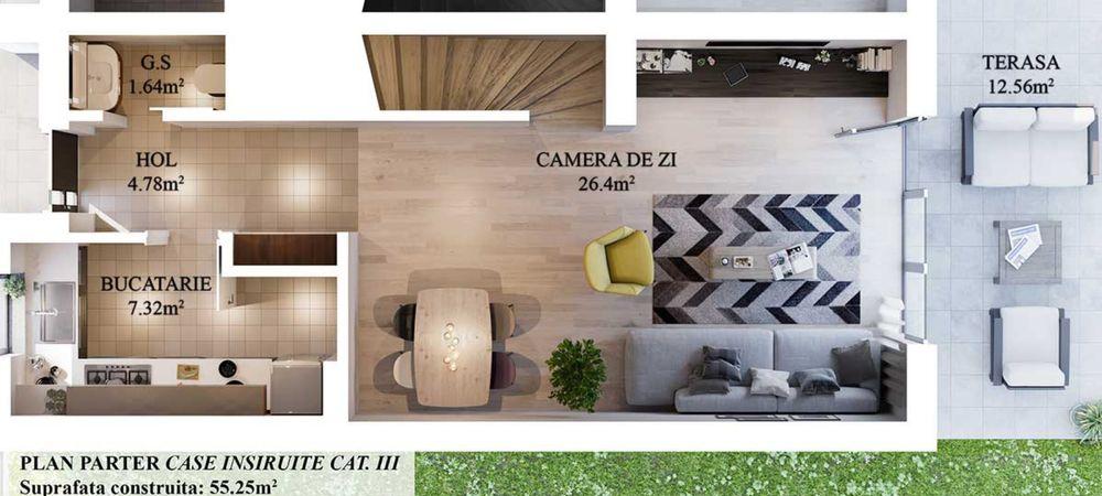 Presale: Chiajna Casa insiruita P+1+M, 120mp utili intre padure si lac