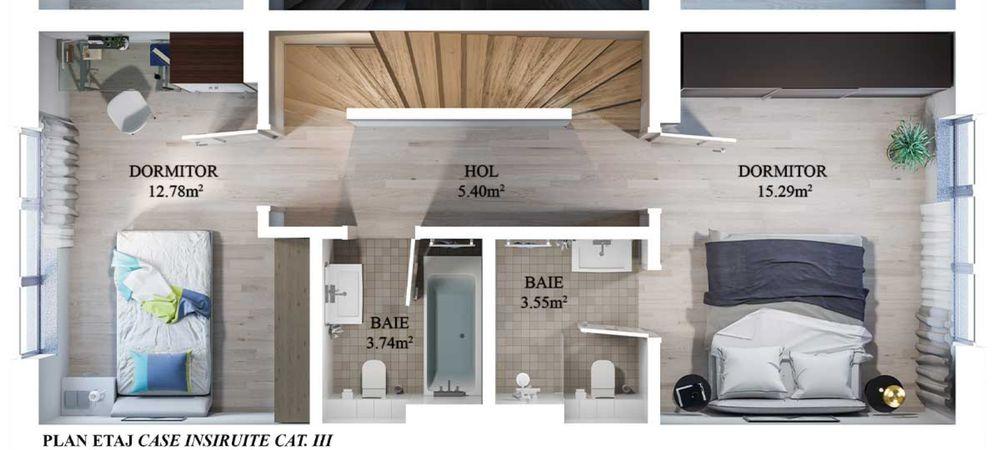Presale: Chiajna Casa insiruita P+1+M, 120mp utili intre padure si lac