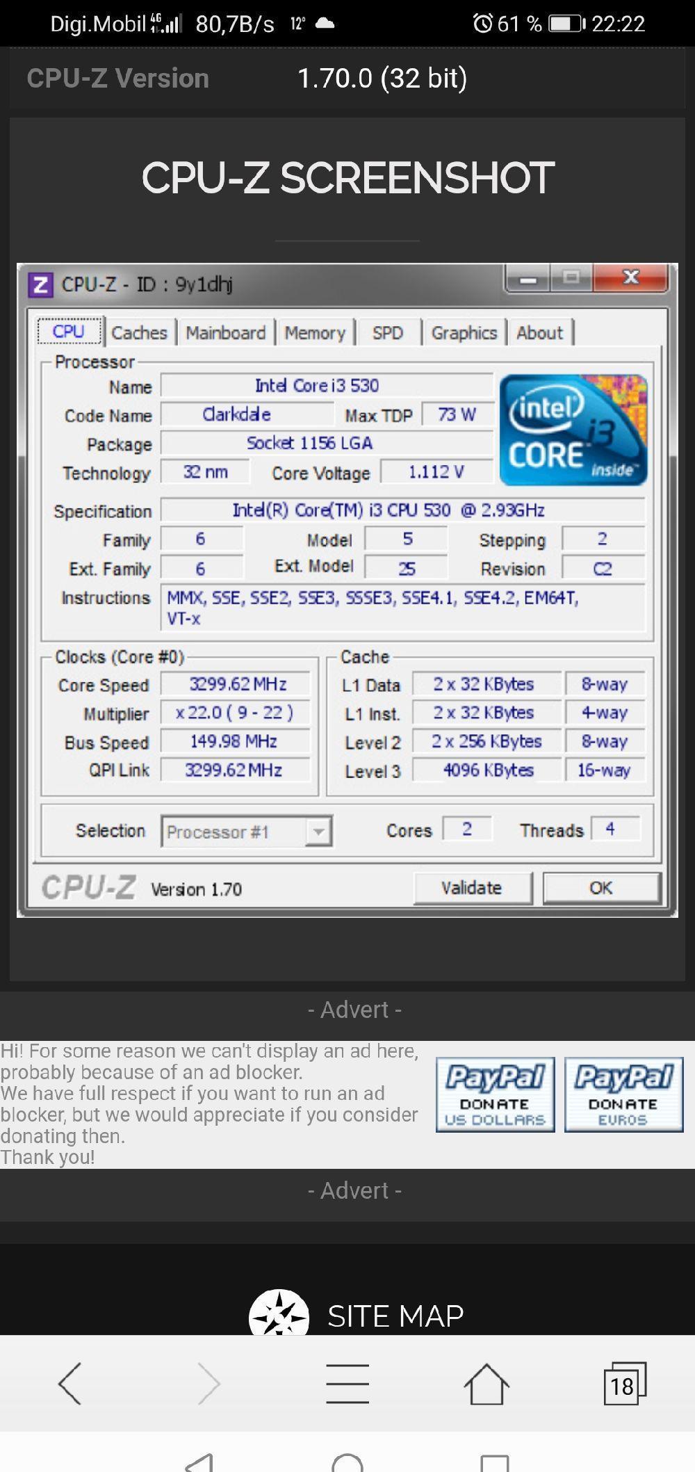 Procesor Intel I3 530 LGA1156