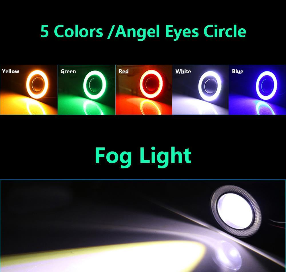 Proiectoare ceata multicolor Led RGB UNIVERSAL telecomanda Angel Eyes
