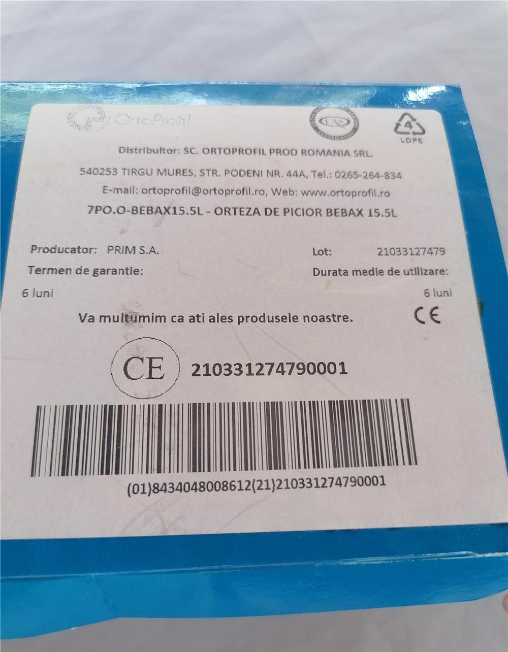 Proteza de picior Bebax 15.5L