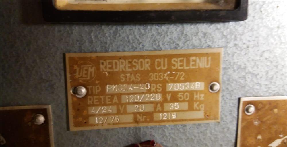 Redresor cu seleniu 4/24 V, 20 A
