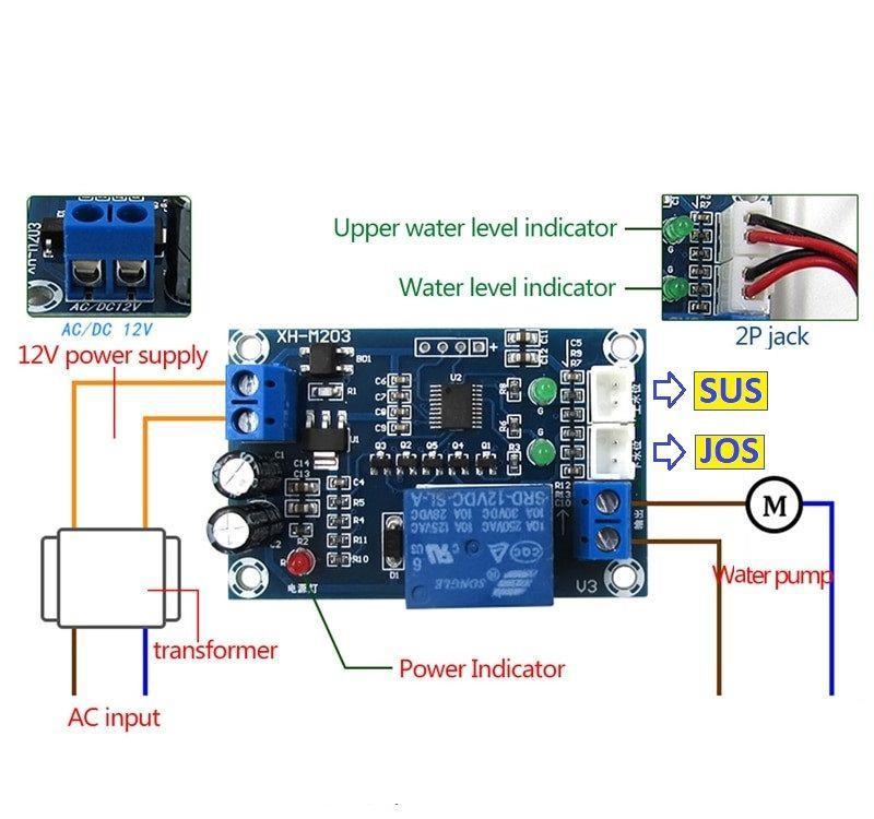 Releu apa nivel 12V, senzor automatizare bazin sensor acvariu, pompa automat umplere golire evacuare
