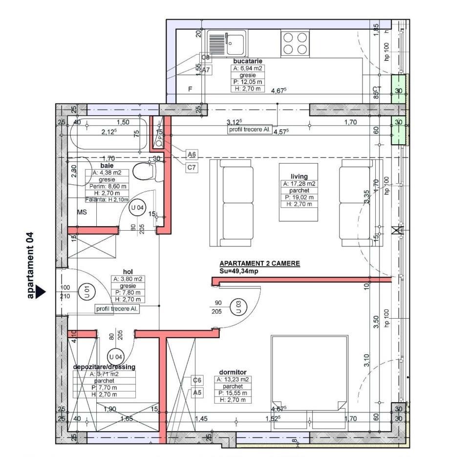 Releveu apartament/garsoniera/casa,pentru certif.energetic, bancă, PSI